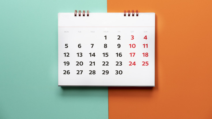 Calendar on a wall