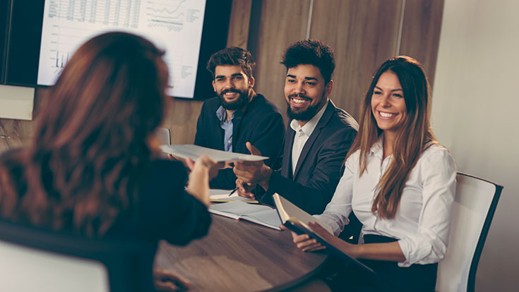 People participating in an interview