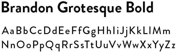 Brandon Grotesque typeface alphabet