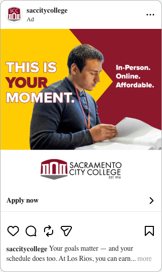 This is Your Moment; In Person. Online. Affordable. Sacramento City College; SCC logo